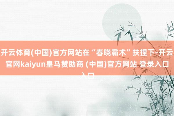 开云体育(中国)官方网站在“春晓霸术”扶捏下-开云官网kaiyun皇马赞助商 (中国)官方网站 登录入口