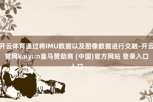 开云体育通过将IMU数据以及图像数据进行交融-开云官网kaiyun皇马赞助商 (中国)官方网站 登录入口
