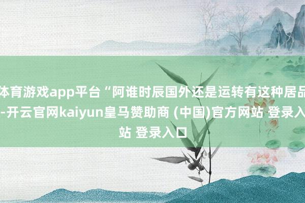 体育游戏app平台“阿谁时辰国外还是运转有这种居品了-开云官网kaiyun皇马赞助商 (中国)官方网站 登录入口